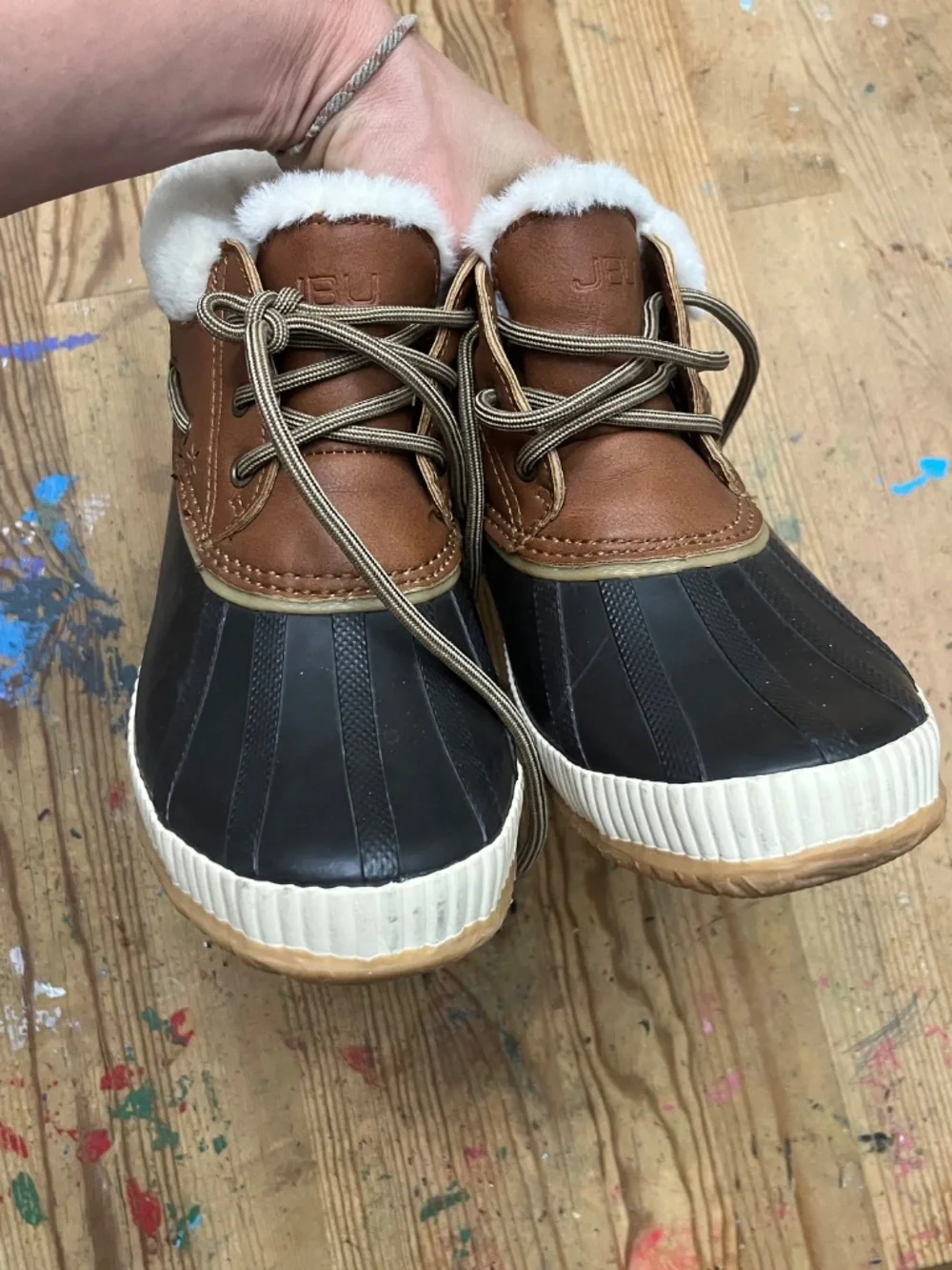 JBU half duck boots with faux fur lining